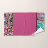 Serviette de bain en marbre rose et vert (Serviette à main)
