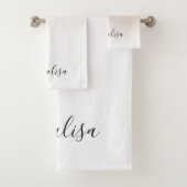 Serviette de bain en parties scintillant d'or viol (En situation)