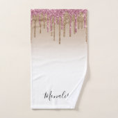 Serviette de bain en parties scintillant d'or viol (Serviette à main)