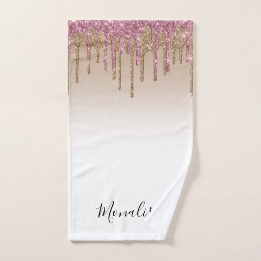 Serviette de bain en parties scintillant d'or viol (Serviette à main)