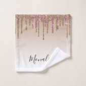Serviette de bain en parties scintillant d'or viol (Gant de toilette)