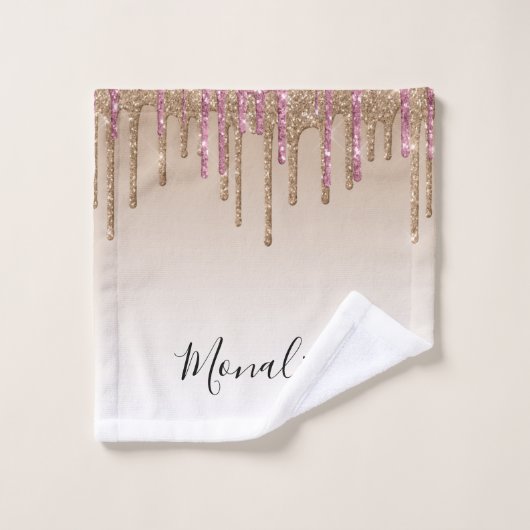 Serviette de bain en parties scintillant d'or viol (Gant de toilette)