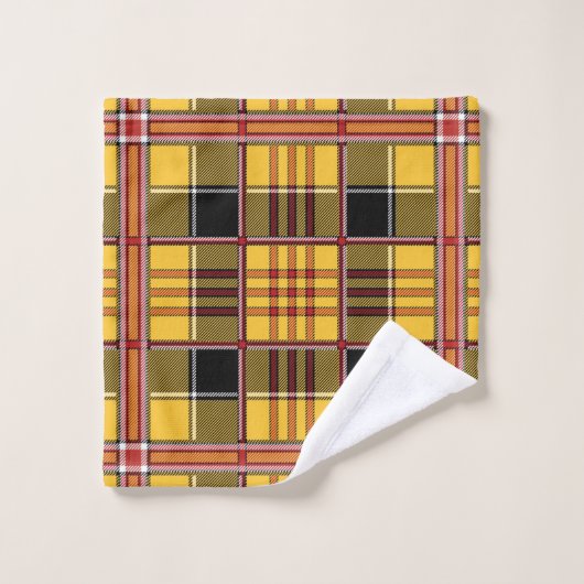 serviette de bain en plaid jaune (Gant de toilette)