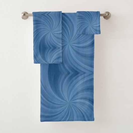 serviette de bain en spirale bleue (En situation)