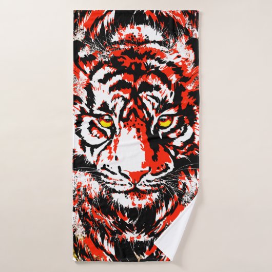 Serviette de bain en Tiger Rouge - Serviette de ba (Serviette de bain)
