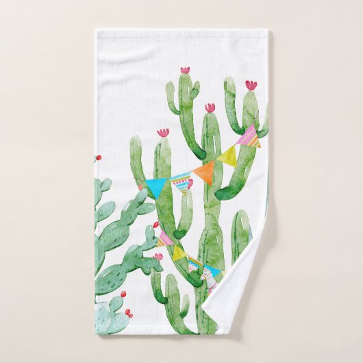 Serviette de bain Ensemble Boho Llama Cactus Bohèm (Serviette à main)