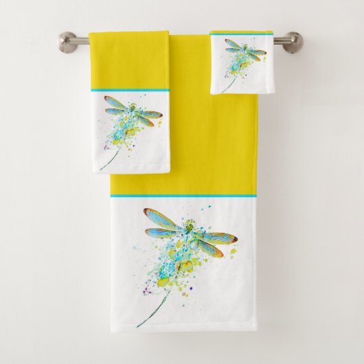 Serviette de bain ensemble Dragonfly éclaboussure (En situation)