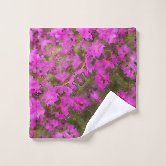 Serviette de bain ensemble Rhododendrons violets (Gant de toilette)