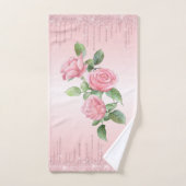 Serviette de bain Ensemble rose roses et Parties s (Serviette à main)