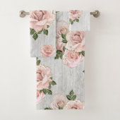 Serviette de bain Ensemble Rustique Blush Roses et (En situation)
