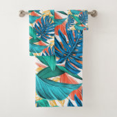 Serviette de bain Feuille Tropical Set Cadeau (En situation)