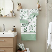 Serviette de bain feuille verte