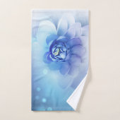 Serviette de bain - Fleur bleue (Serviette à main)