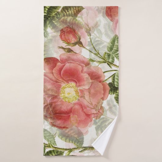 Serviette de bain Fleur de rose vintage classique (Serviette de bain)