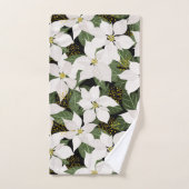 Serviette de bain fleurie de Noël Poinsettia (Serviette à main)