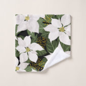 Serviette de bain fleurie de Noël Poinsettia (Gant de toilette)