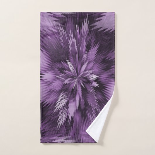 Serviette de bain fleurie décorative violette (Serviette à main)
