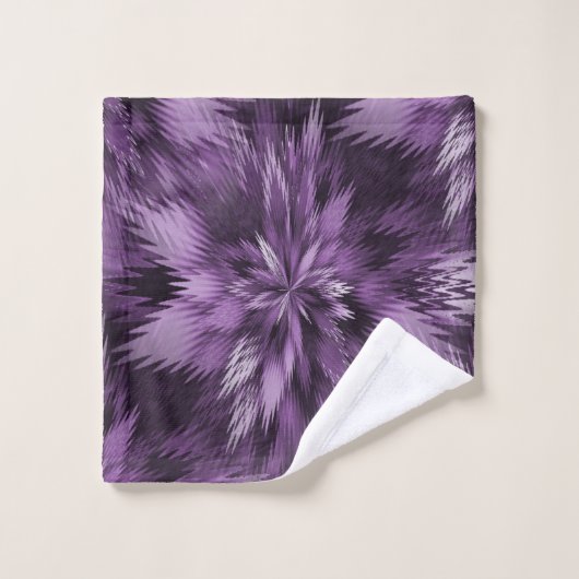 Serviette de bain fleurie décorative violette (Gant de toilette)