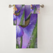 Serviette de bain Fleurs d'Iris (En situation)