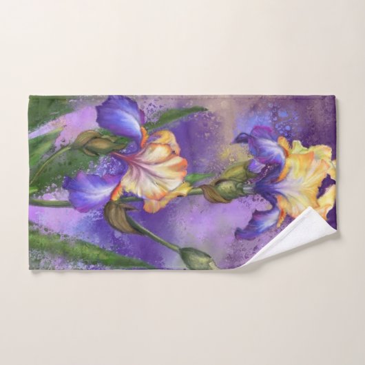 Serviette de bain Fleurs d'Iris (Serviette à main)