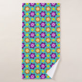 Serviette de bain Fleurs Rétro Colorées Mignonnes (Serviette de bain)