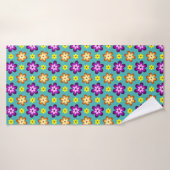 Serviette de bain Fleurs Rétro Colorées Mignonnes (Serviette de bain)