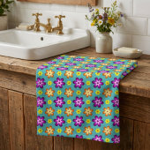 Serviette de bain Fleurs Rétro Colorées Mignonnes
