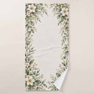 Serviette de bain florale botanique élégante