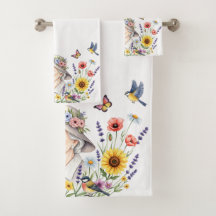 Serviette de bain florale de grand-mère