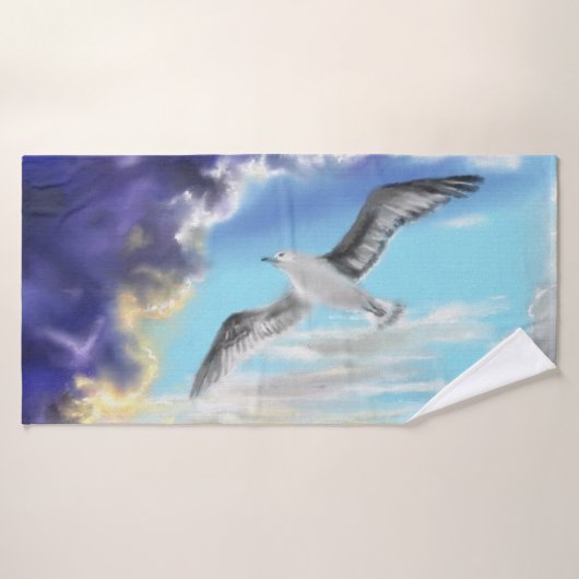 Serviette de bain flottante Sea Sunset Seagull (Serviette de bain)