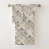 Serviette de bain géométrique accent moderne paste (En situation)