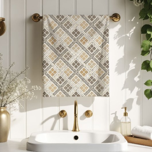 Serviette de bain géométrique accent moderne paste