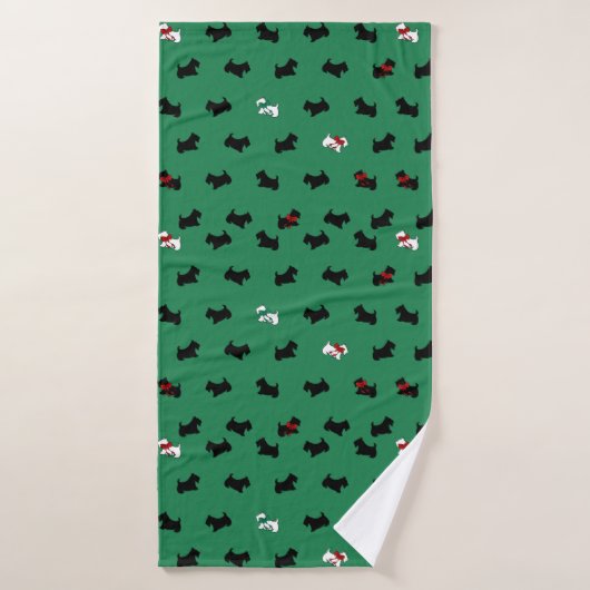 Serviette de bain grande pour Noël Scottish Terrie (Serviette de bain)