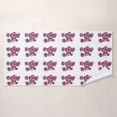 Serviette de bain grande rose rétro Caniche frança (Serviette de bain)