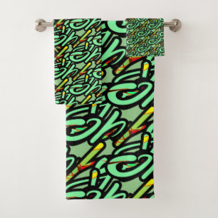 SERVIETTE DE BAIN GRAPHIQUE PSYCHÉDÉLIQUE