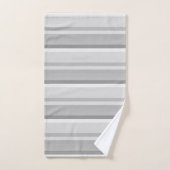 serviette de bain gris blanc rayé (Serviette à main)