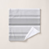 serviette de bain gris blanc rayé (Gant de toilette)