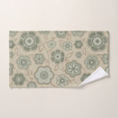 Serviette de bain grise et parchemin funky à fleur (Serviette à main)