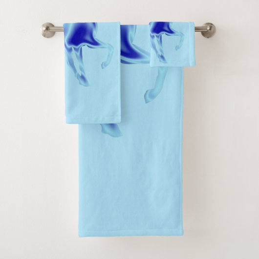 Serviette de bain Horse Set Bleu (En situation)