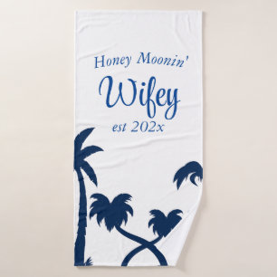 Serviette de bain Hubby/Wifey pour lune de miel pe