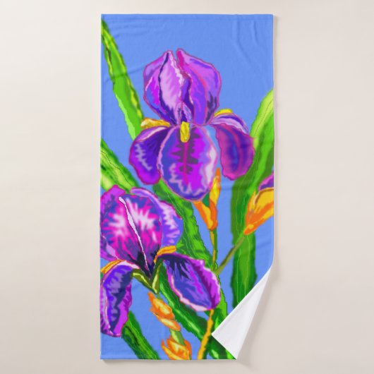 Serviette de bain Iris Fleurs (Serviette de bain)