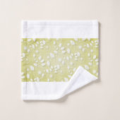 Serviette de bain jaune et bleu. (Gant de toilette)