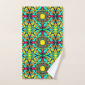 Serviette de bain jaune et bleu (Serviette à main)