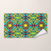 Serviette de bain jaune et bleu (Serviette à main)