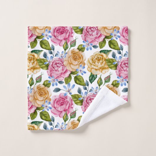 Serviette De Bain Jaune Et Rose (Gant de toilette)