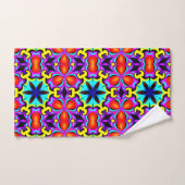 Serviette de bain jaune et rouge (Serviette à main)