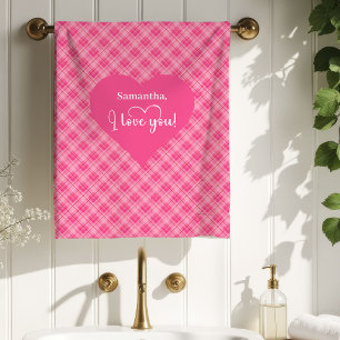 Serviette de bain Joyeuse Saint-Valentin Cœurs Amo