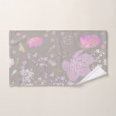 Serviette de bain lavable avec impression de fleur (Serviette à main)