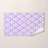 Serviette de bain lavande et blanc Damas (Serviette à main)