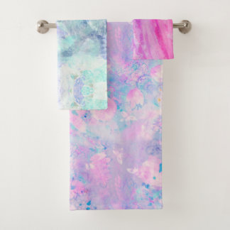 Serviette de bain lavée à impression de fleurs ill